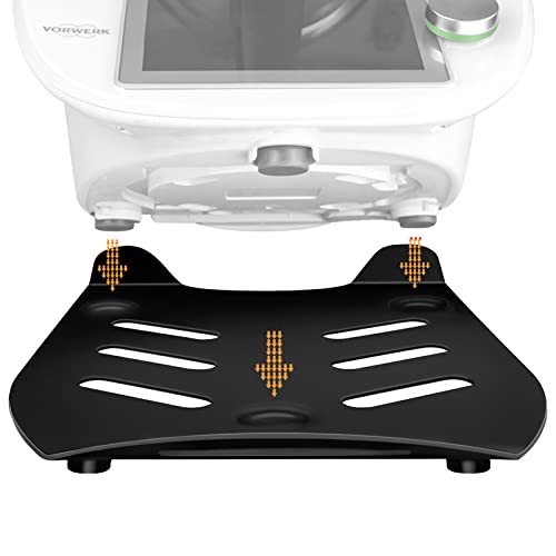 Raweao Gleitbrett für Thermomix TM6, Rollen Brett für Thermomix Gleitbrett TM6, Metall Thermomix Zubehör Küchenmaschine Slider passend für Thermomix TM5 TM6(Schwarz) von Raweao