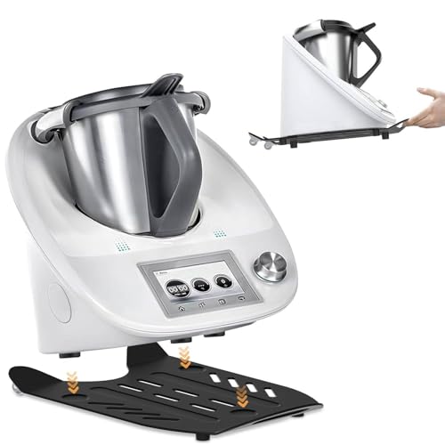 Raweao Gleitbrett für Thermomix TM6, Rollen Brett für Thermomix Gleitbrett TM6, Metall Küchenmaschine Slider passend für Thermomix TM5 TM6(Schwarz) von Raweao