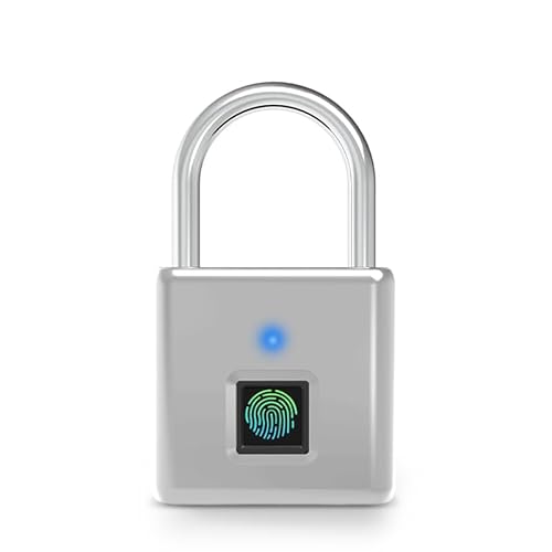 Schloss mit Fingerabdruck,IP55 Wasserdicht,Vorhängeschloss Fingerabdruck,USB-Aufladung Bluetooth Biometrisch Hohe Sicherheitsverriegelung für Gym Locker,Garage,Schuppen,Silber Schloss mit Fingerabdruck,IP55 Wasserdicht,Vorhängeschloss Fingerabdruck,USB-Aufladung Bluetooth Biometrisch Hohe Sicherheitsverriegelung für Gym Locker,Garage,Schuppen,Silber von Rawrr