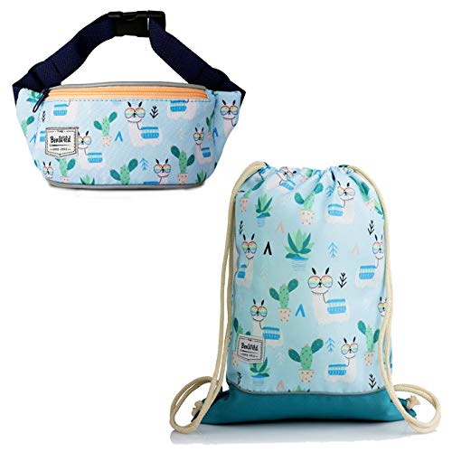 Rawstyle Kombi-Angebot Turnbeutel Sportbeutel + Gürteltasche Hüfttasche für Kinder Design (Modell 28) XX von Rawstyle