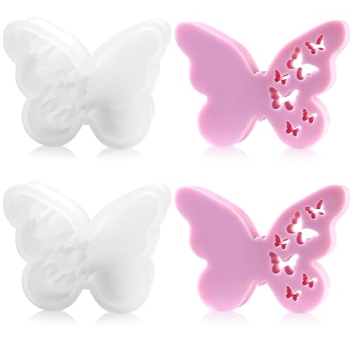 2 Stück Silikonform Schmetterling, DIY Silikon Gießform Schmetterling, Gipsformen zum Gießen Schmetterling(13.5 * 10 * 2.3cm) von Raxfekro