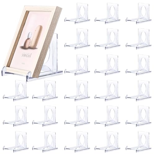Raxfekro 25 Stück Acryl Ständer, Kunststoff Tellerständer, Kunststoff Deko Aufsteller, Verstellbarer Dekorativer Tellerhalter für Elektronisches Produktfoto Display von Raxfekro