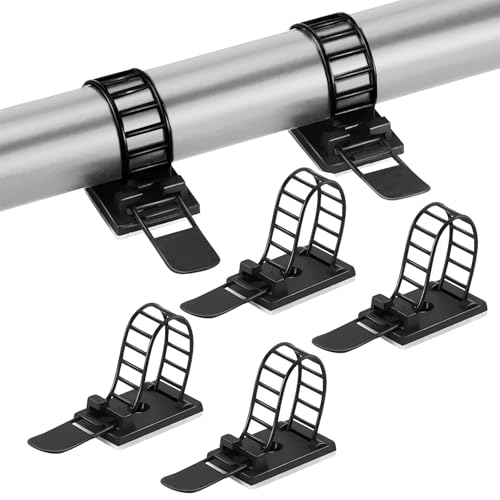 Raxfekro 50 Stück kabelclips selbstklebend, Verstellbare Kabelbinder, kabelhalter mit starkem Klebeband und Schrauboption Kabelmanagement für Haus, Büro und Schreibtisch von Raxfekro