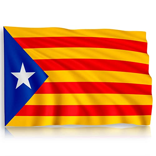 Flagge Catalunya groß für Außen- und Innenbereich, 140 x 90 cm, katalanische Flagge, Unabhängigkeit von katalunya, Standard Blava, wasserdicht, Qualitätsflagge von Raxint