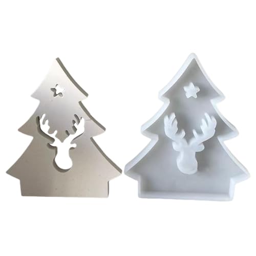 Form zur Herstellung von Weihnachtsbaumkerzenhaltern - Epoxidschmelzform für Weihnachtskerzenleuchter | Silikonform für Weihnachtsbaum mit Basis, Silikongießformen in D von Raxove