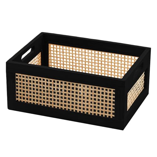 Gewebte Aufbewahrungskörbe, gewebter Aufbewahrungskorb, Körbe mit Holzregalen, eleganter Aufbewahrungs-Organizer 30,5 x 20,3 x 15,2 cm, mit Griffen Gewebte Aufbewahrungskörbe, gewebter Aufbewahrungskorb, Körbe mit Holzregalen, eleganter Aufbewahrungs-Organizer 30,5 x 20,3 x 15,2 cm, mit Griffen von Raxove