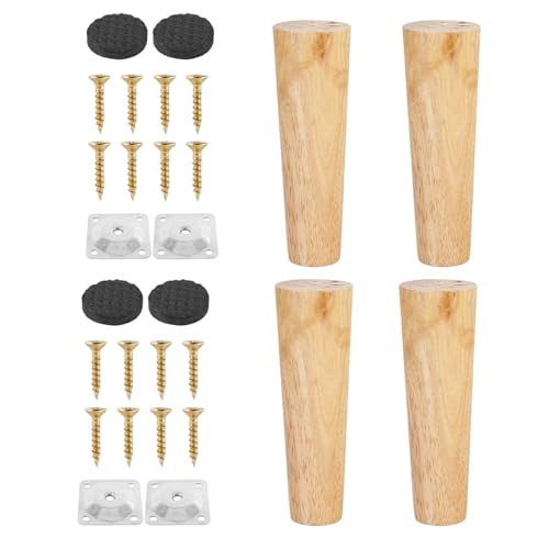 Möbelfüße, Holzfüße für Möbel, Holzbeine für Möbel, 4 Sets Ersatzbeine aus Holz für Sofa, runde Holzbeine mit Montageplatte Möbelfüße, Holzfüße für Möbel, Holzbeine für Möbel, 4 Sets Ersatzbeine aus Holz für Sofa, runde Holzbeine mit Montageplatte von Raxove