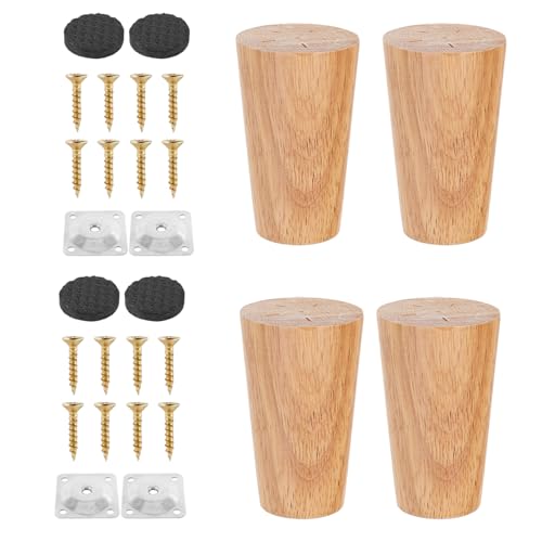 Möbelfüße, Holzfüße für Möbel, Holzbeine für Möbel, 4 Sets Ersatzbeine aus Holz für Sofa, runde Holzbeine mit Montageplatte Möbelfüße, Holzfüße für Möbel, Holzbeine für Möbel, 4 Sets Ersatzbeine aus Holz für Sofa, runde Holzbeine mit Montageplatte von Raxove