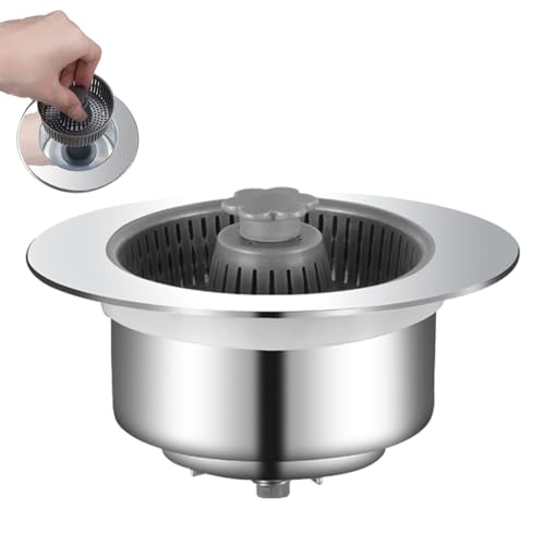 Abflussfilter für Küchenspüle Pop-up aus Stahl, Abflusssieb für Küchenspüle | -Spüle und Filter für Küchenspüle - Waschbeckenstöpsel und Korb von Raxove
