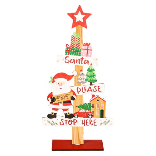 Weihnachtstischornament aus Holz – Tisch-Weihnachtsschild aus Holz für den Tisch | Weihnachts-Tischdekoration 22 x 11 x 4 cm mit stabilem Sockel, Weihnachtsbaum mit Wörtern für Weihnachtstischornament aus Holz – Tisch-Weihnachtsschild aus Holz für den Tisch | Weihnachts-Tischdekoration 22 x 11 x 4 cm mit stabilem Sockel, Weihnachtsbaum mit Wörtern für von Raxove