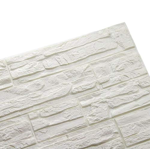 3D-Wandpaneele Wandaufkleber Selbstklebend, Wasserdichte PE Schaum Tapete geeignet für Wanddekoration, Schlafzimmer, TV-Wand, Küche 60x60cm (1, Stein) von Ray-Velocity