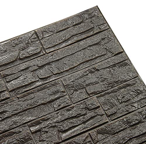 Ray-Velocity 3D Wandpaneele Selbstklebende Tapete Steinoptik Dicke 8mm 3D Tapete Wasserdicht Ziegel Tapete für Wohnzimmer, Schlafzimmer, küche Wanddeko (Grau, 1 Stück) von Ray-Velocity