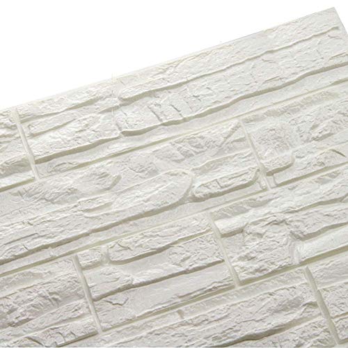 Ray-Velocity 3D Wandpaneele Selbstklebend Steinoptik weiß 3d Ziegelstein-Tapete Brick Muster Tapete für Kinderzimmer Schlafzimmer Wohnzimmer Moderne tv Schlafzimmer Wohnzimmer Dekor (60 * 60cm) von Ray-Velocity