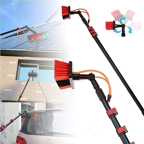RayGenius 30FT Fensterputzstange, Teleskopstange FüR Die Fensterreinigung, Ausziehbar FüR Die Reinigung Von WintergartendäChern (12m).,35cmbrushhead-5.4M/18FT von RayGenius