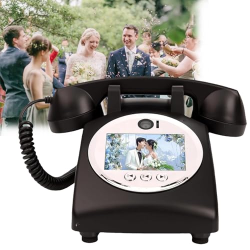 RayGenius Audio-Video-Gästebuch Telefon Hochzeitsgast Check-in Videonachricht Telefon Party Freund Segen Stimme Videonachricht Speicher,Black von RayGenius