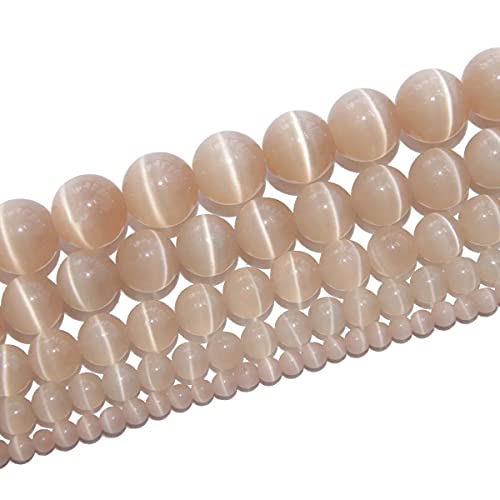 RAYLINEDO 38 Stück 10 mm natürliche Champagner-Katzenaugen-Steine, runde Perlen für DIY-Schmuckherstellung RAYLINEDO 38 Stück 10 mm natürliche Champagner-Katzenaugen-Steine, runde Perlen für DIY-Schmuckherstellung von RayLineDo