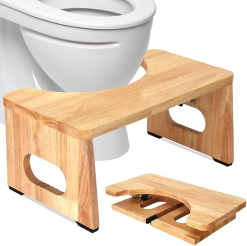 RayLove Toilettenhocker aus Holz – Klappbarer Toilettenhocker aus Holz – 35 Grad strapazierfähiger C-förmiger Hocker RayLove Toilettenhocker aus Holz – Klappbarer Toilettenhocker aus Holz – 35 Grad strapazierfähiger C-förmiger Hocker von RayLove