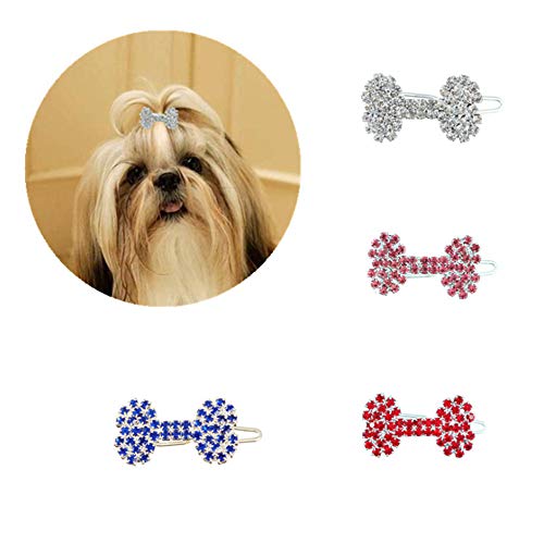 4 x Diamant-Haarspange für Hundeknochen, Prinzessinnen-Haarschmuck, Katzen- und Hundezubehör, geeignet für langhaarige Hunde 4 x Diamant-Haarspange für Hundeknochen, Prinzessinnen-Haarschmuck, Katzen- und Hundezubehör, geeignet für langhaarige Hunde von RayMinsino