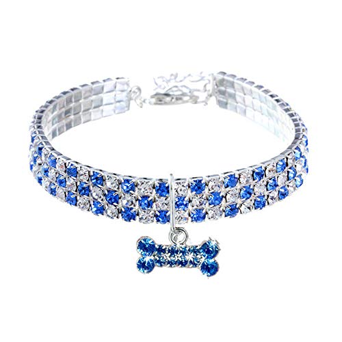RayMinsino Haustierhalsband mit Diamanten, Verstellbarer Kristalldiamant elastischer Knochenanhänger Hochzeitskatze und Hund Kleiner Haustierhalskettenschmuck RayMinsino Haustierhalsband mit Diamanten, Verstellbarer Kristalldiamant elastischer Knochenanhänger Hochzeitskatze und Hund Kleiner Haustierhalskettenschmuck von RayMinsino