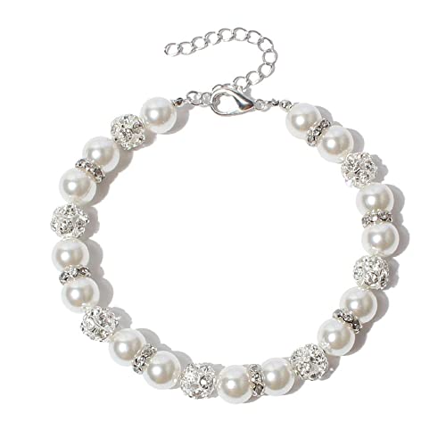 RayMinsino Süßes Halsband mit Perlen und Diamanten, verstellbar, für Katzen und Hunde RayMinsino Süßes Halsband mit Perlen und Diamanten, verstellbar, für Katzen und Hunde von RayMinsino