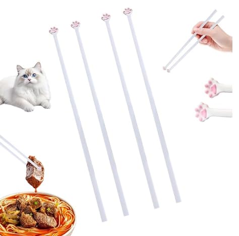RAYAKT Katzenpfoten Essstäbchen 2 Stück, Essstäbchen Kinder mit Katzenpfoten, Wiederverwendbare Chopsticks für Party Küche Sushi, Lustige für Tierliebhaber RAYAKT Katzenpfoten Essstäbchen 2 Stück, Essstäbchen Kinder mit Katzenpfoten, Wiederverwendbare Chopsticks für Party Küche Sushi, Lustige für Tierliebhaber von Rayakt