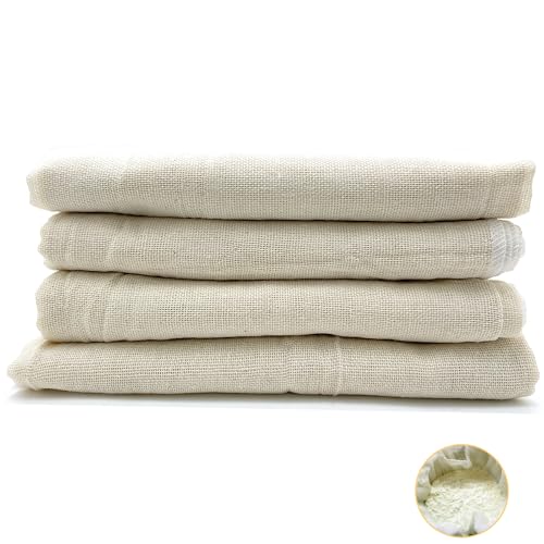 4 Stück Passiertuch Käsetuch, Cheesecloth Abseihtuch Passiertuch Wiederverwendbar, Leinentuch Seihtuch Bio Waschbar Cheese Cloth, Nussmilchbeutel Käsetuch Zum Basteln für Käse Fruchtsaft Tofu von Rayconup