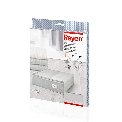 Rayen 2363.50AZUL - Unterbettkommode, 65 x 55 x 20 cm, ideal geeignet für Bettdecken und Daunen, Hellgrau / Durchscheinend von Rayen