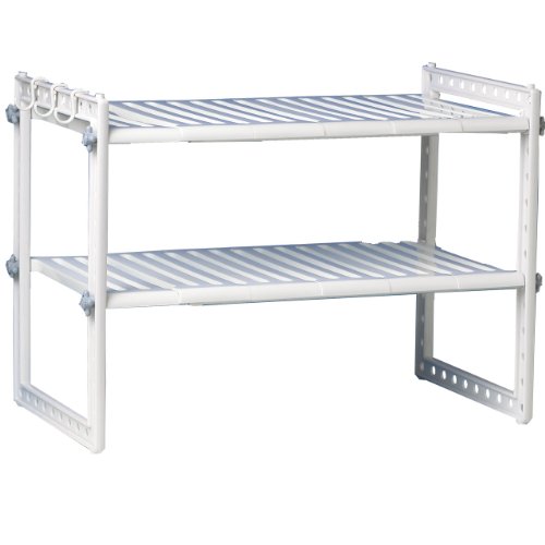 Rayen - Universeller Organizer unter der Spüle, verstellbares Regal mit 10 abnehmbaren Lamellen und Teleskoprohren, ausziehbar Breite 41-70 cm, Höhe 40 cm von Rayen
