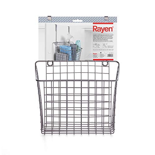 Rayen 35 x 26,5 x 16,5 cm Mehrzweck-Garderobenhaken für Schranktür | Multifunktional | Einfache Anbringung | Passt an alle Türen | maximale Dicke 2 cm, Metall, Weiß von Rayen