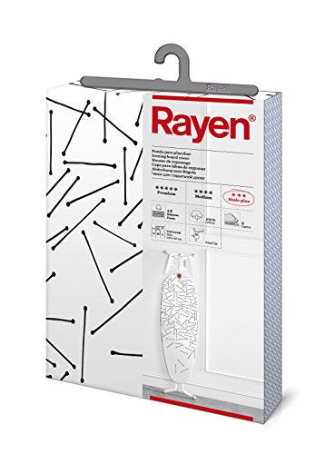 Rayen 6275.05 Bezug Bügeltisch Basic Plus, Weiß mit schwarzen Streifen von Rayen