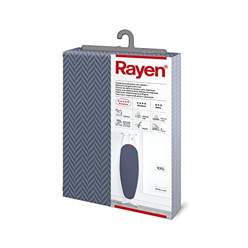 Rayen | Universal Bügelbrettbezug | Elastischer Bügelbrettbezug | 4 Schichten: Schaumstoff, 100% Baumwollgewebe, Titanium-Qualität | Premium XXL Serie | Maße: 150 x 55 cm | Dunkelblau von Rayen