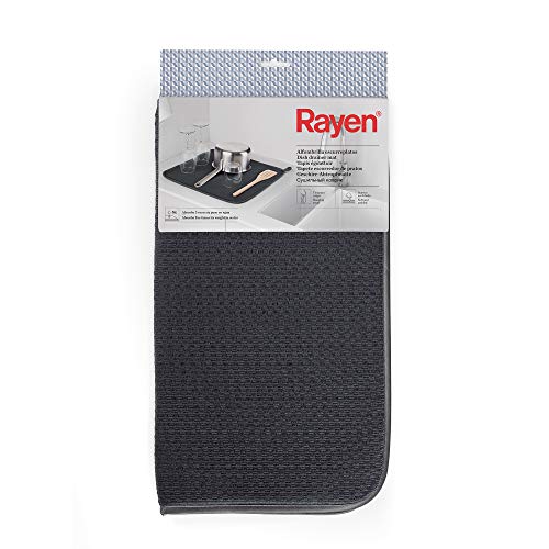 Rayen - Abtropfmatte - Küchengeschirr Abtropffläche - Super saugfähiges Material - Schnell trocknend - Vermeiden Sie Feuchtigkeit - Dunkelgrau - 40x46 cm von Rayen