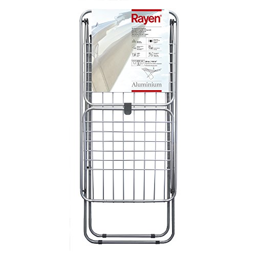 Rayen | Aluminium-Wäscheständer | Mit 20 Meter Fläche | Flügelblockiersystem | Klappbar und rutschfest | Wäscheständer mit XXL-Stäben | Für Innen und Außen | 177 x 55 x 92 cm von Rayen
