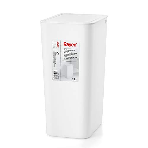 Rayen Badeimer | Fassungsvermögen 9 Liter | Weiß | mit Deckel | 22 x 16 x 33 cm, Medidas von Rayen
