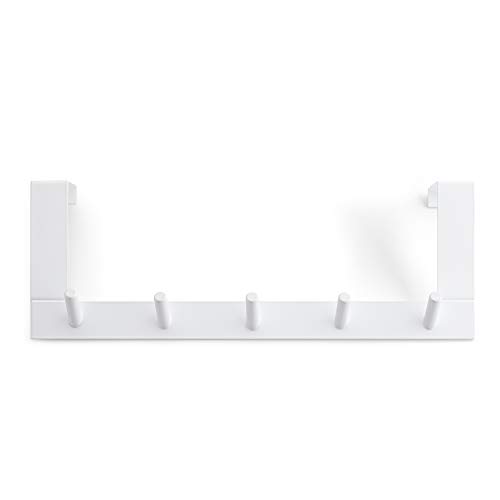 Rayen - Kleiderbügel 5 Haken - Tür-Garderobe - Hakenstange - Türhänger - Multifunktional - Platzsparend - Weiß - 36 cm x 12,5 cm x 4 cm Rayen - Kleiderbügel 5 Haken - Tür-Garderobe - Hakenstange - Türhänger - Multifunktional - Platzsparend - Weiß - 36 cm x 12,5 cm x 4 cm von Rayen