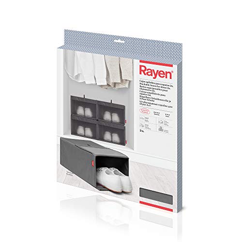 Rayen | Stapelbare Schuhboxen | 2er Pack | Klettverschluss | Premium-Serie | Maße: 23 x 34 x 16 cm von Rayen