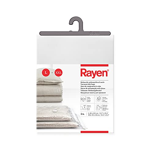 Rayen - Vakuumbeutel für Kleidung, Aufbewahrungsbeutel für Kleidung, 2 Stück, 80 x 100 cm und 90 x 130 cm, transparent von Rayen