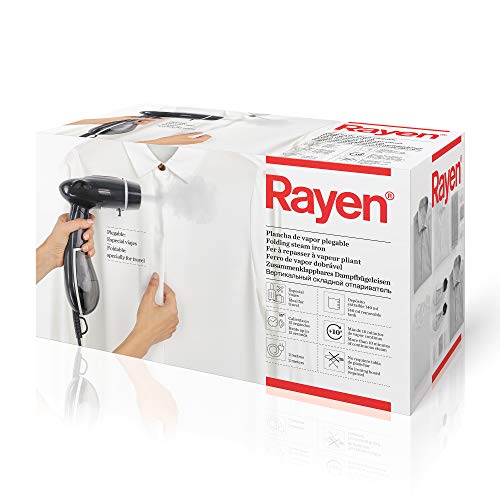 Rayen Vertikales Dampfbügeleisen | Reisebügeleisen | Abnehmbarer Tank 140 ml | Tragbar faltbar | Maße: 26 x 16,5 x 12 cm, dunkelgrau, 26 x 16.5 x 12 cm von Rayen