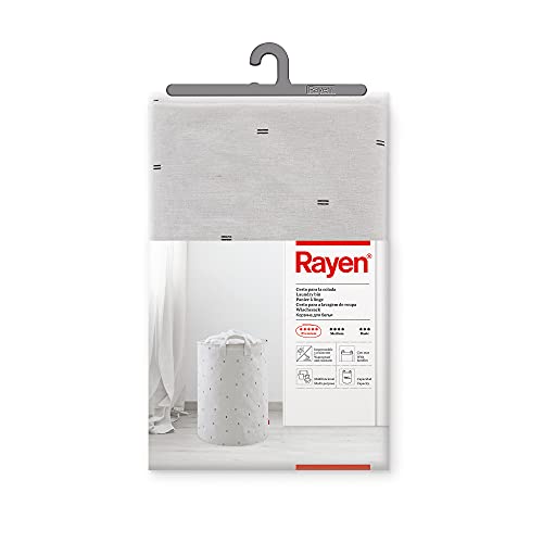 Rayen Wäschekorb, Premium-Qualität, wasserdicht und strapazierfähig, Fassungsvermögen 70 Liter, Korb mit Griffen, Maße 55 x 40 cm, Polyester, Weiß, 55x 40 cm von Rayen