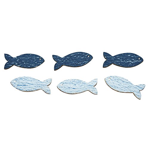 RAYHER HOBBY Rayher 56426000 Holz Streuteile Fische, 3,5cm, m.Klebep., 2Farben, SB- von Rayher