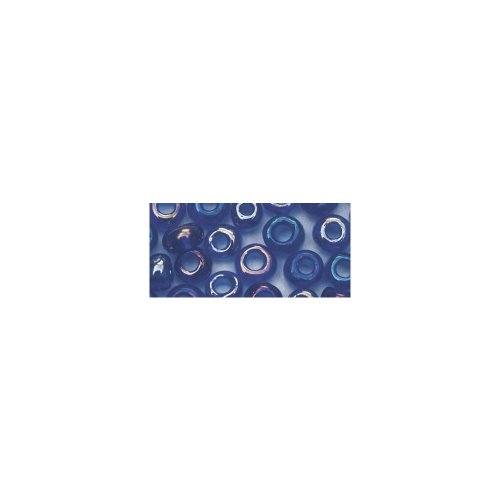1 Dose Rocailles 2,6 mm, transparent gelüstert, Dose17g, dunkelblau von Rayher