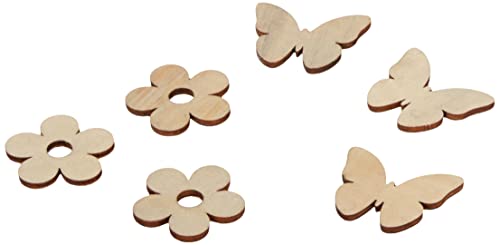 12 Kork Steueteile "Blumen & Schmetterlinge" 3,5-4cm natürliches Mater von Rayher