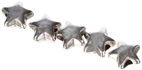 Mini-Metall-Perle "Stern", 6 Stück Silber von Rayher
