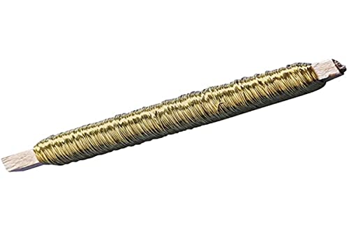 Rayher Blumendraht auf Holzwickel, 0,55 mm ø, gold, biegsam, stabil und vielseitig als Bindedraht, Pflanzendraht, Basteldraht, Wickeldraht einsetzbar, 2403506 von Rayher