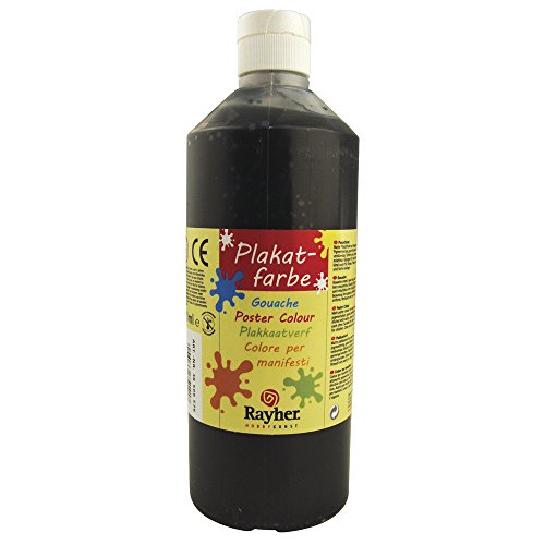 RAYHER 38566576, Plakatfarbe, Flasche 500 ml, schwarz RAYHER 38566576, Plakatfarbe, Flasche 500 ml, schwarz von Rayher