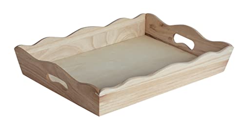 Rayher Holztablett, kleines Tablett, 28 x 38 cm, mit Griffen, Holz FSC zertifiziert, natur, kleines Serviertablett, Dekotablett, 62413000 von Rayher