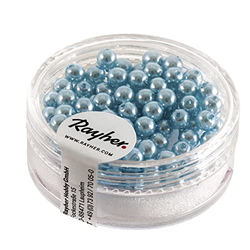 RAYHER - Renaissance Glaswachsperlen, 4 mm ø, Dose 85 Stück, hellblau von Pracht
