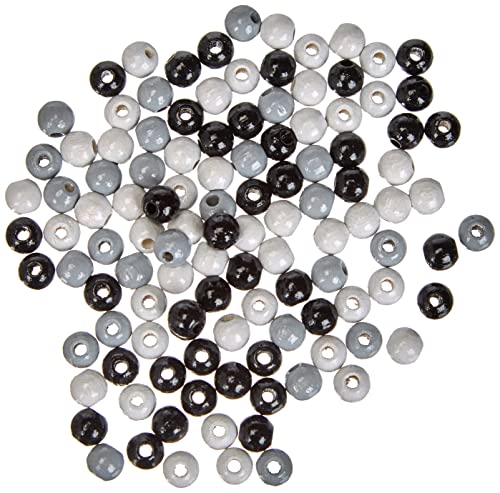 Rayher 1251000 Holz Perlen Mischung FSC 100%, 6mm ø, poliert, SB-Btl 1, Schwarz/Weiß Töne Rayher 1251000 Holz Perlen Mischung FSC 100%, 6mm ø, poliert, SB-Btl 1, Schwarz/Weiß Töne von Rayher