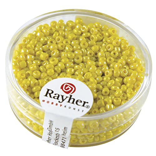 Rayher 1406220 Rocailles, 2 mm ø, opak gelüstert, gelb Rayher 1406220 Rocailles, 2 mm ø, opak gelüstert, gelb von Rayher