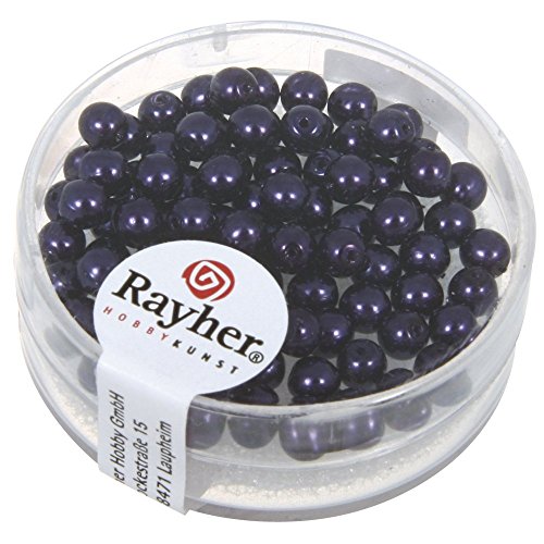 Rayher 14400316 Renaissance Glaswachsperlen, 4 mm ø, Dose 85 Stück, pflaume von Rayher